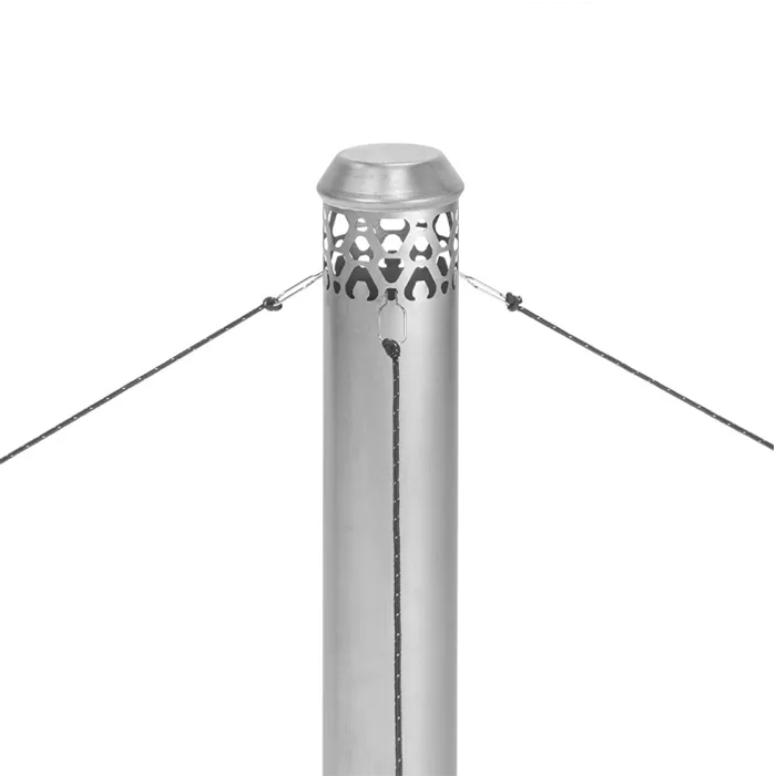2.36in / 6cmチタン煙突セット | 円筒形煙突 | 取り外し可能な組み立て