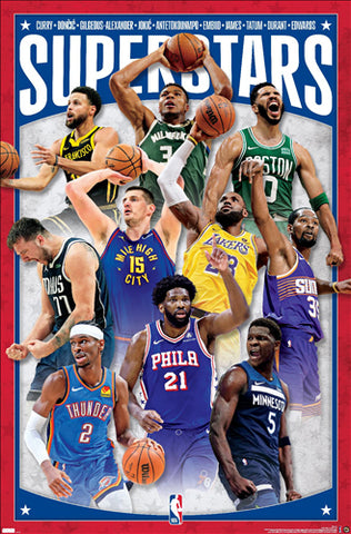 NBA Superstars 10-Players In Action Official Wall POSTER