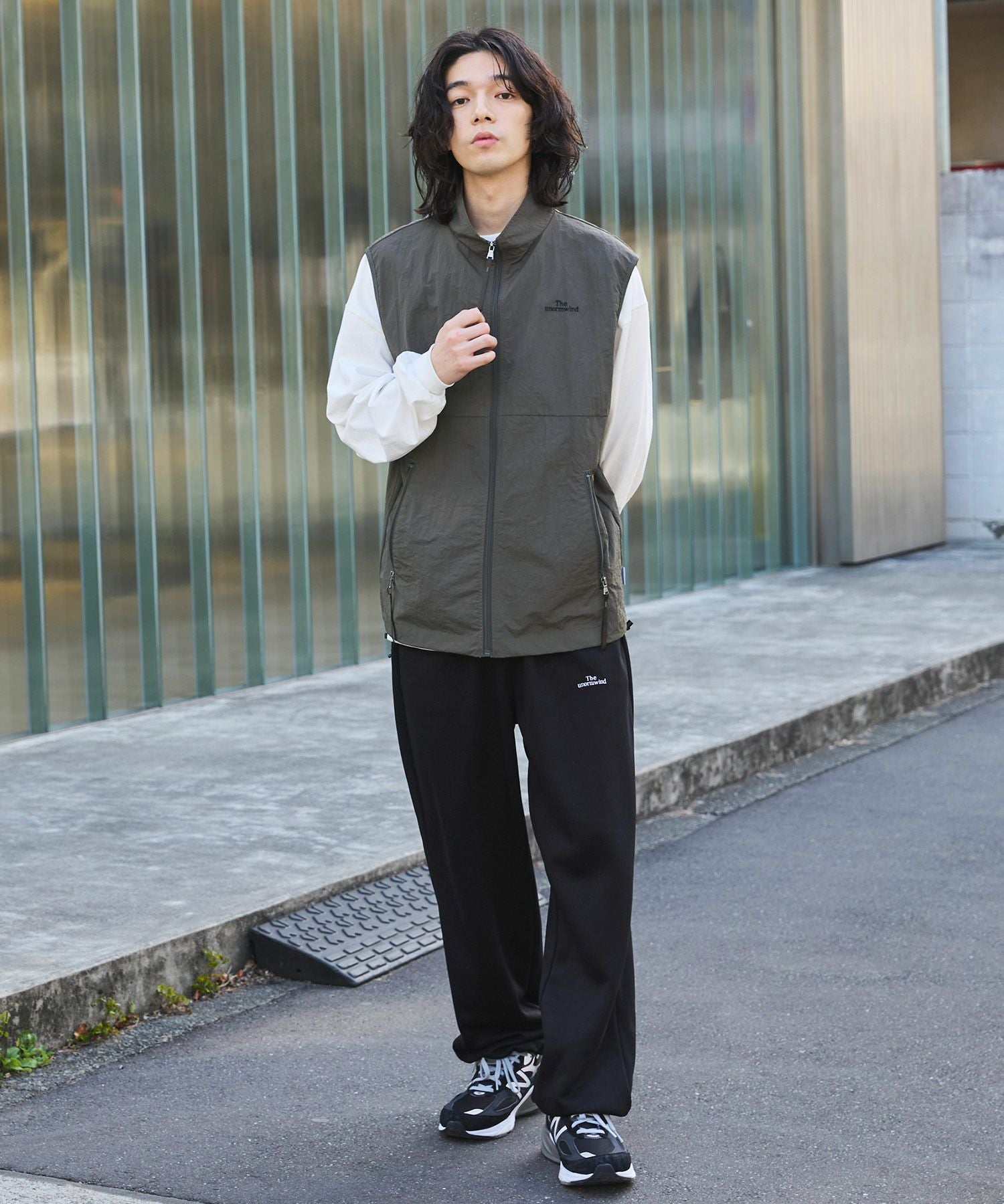 刺繍ロゴフルジップ裾ドローコードテックナイロンベスト | 【公式】SPU