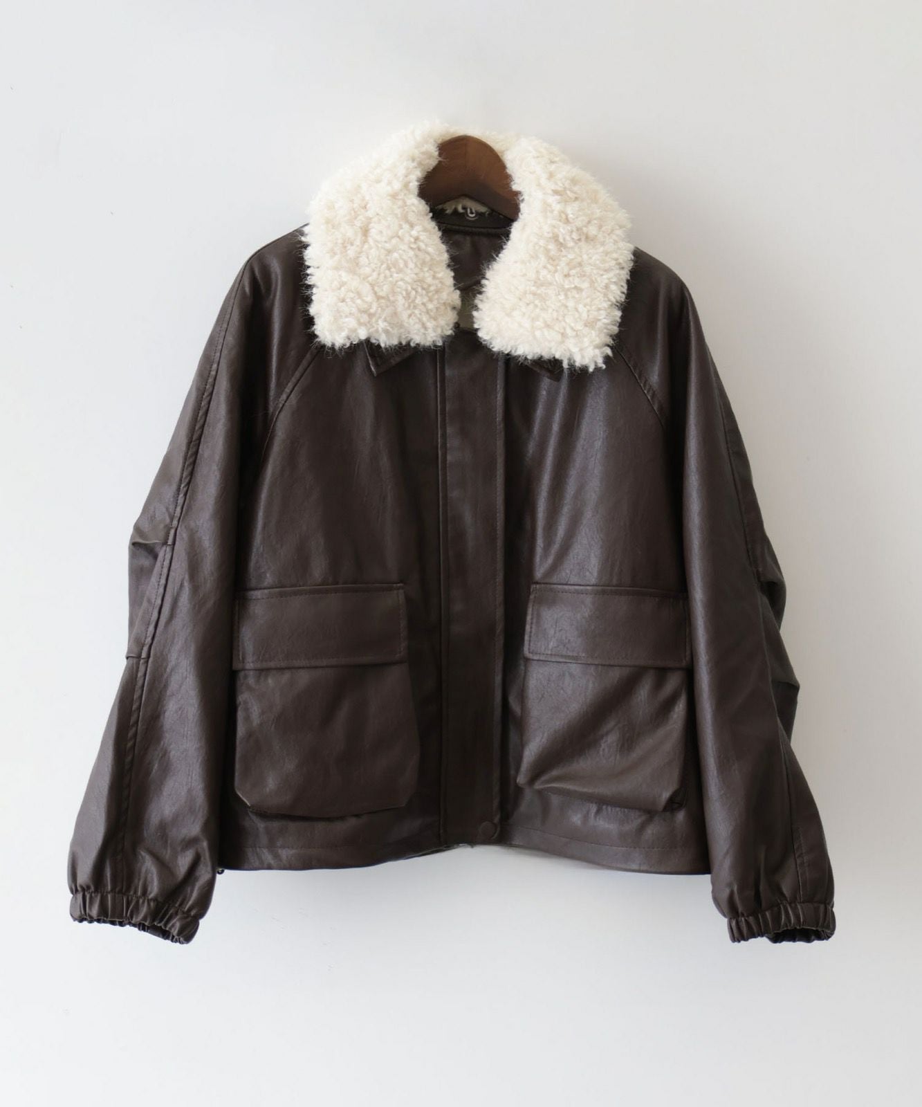 ファー衿フェイクレザーブルゾン | SpRay