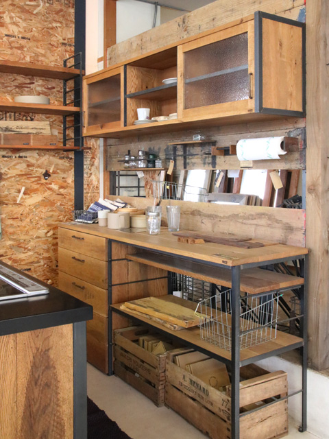 ≪吊り戸棚≫【Hanging cupboard II/オーク/引き戸タイプ】 IRSH-HC002