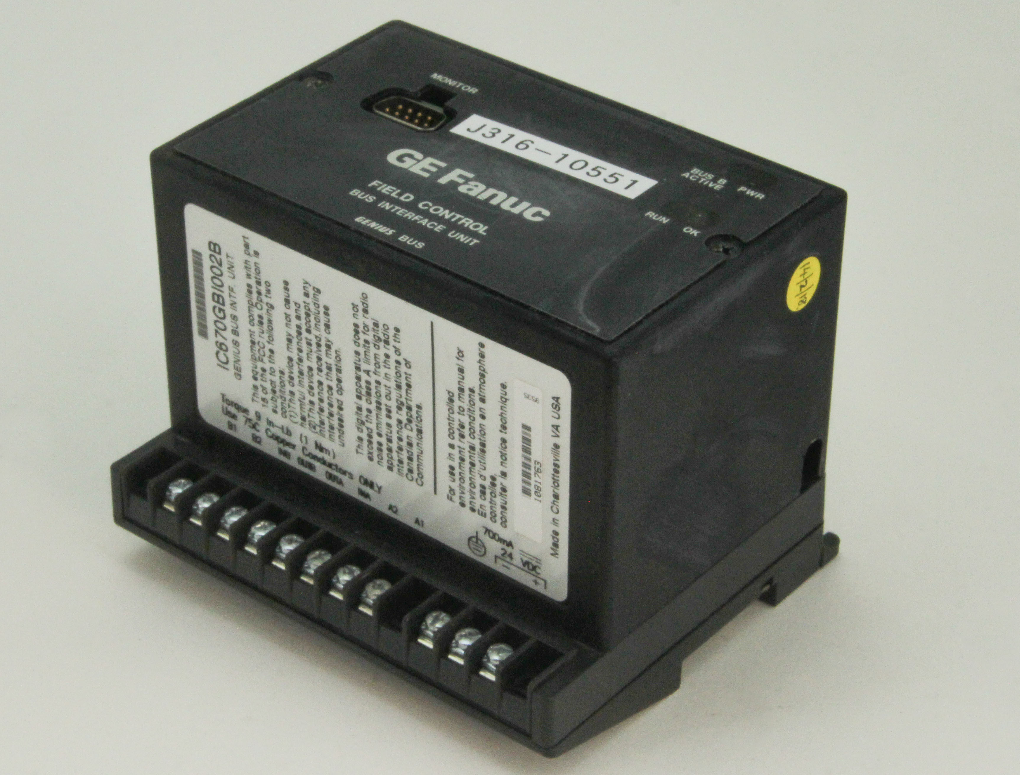 10551 GE FANUC FIELD CONTROL BUS INTERFACE UNIT IC670GBI002B | eBay