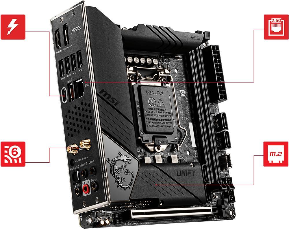 MSI MEG Z490I UNIFY Mini-ITX Gaming Motherboard (10th Gen Intel