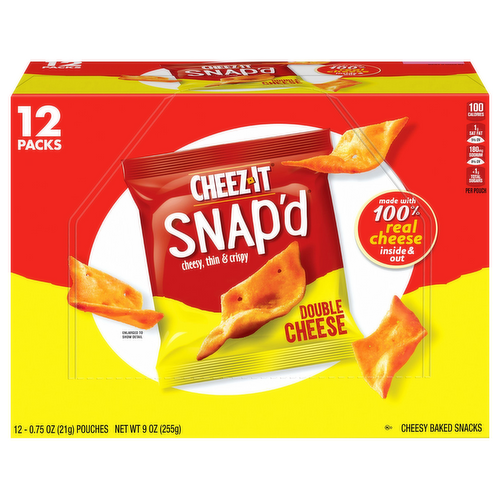 Cheez-It Snap'd Double Cheese Baked Cheese Snack Crackers Caddy