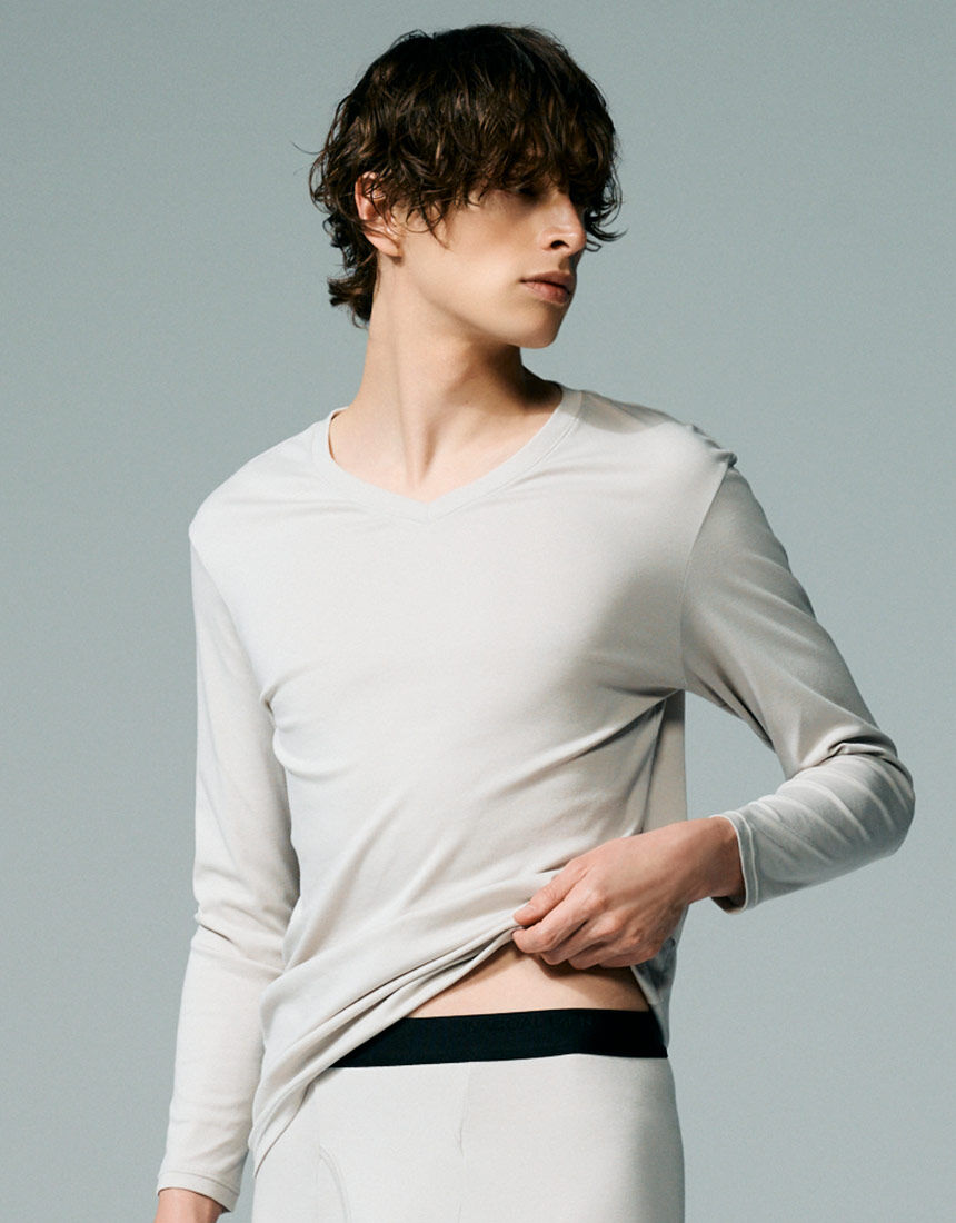 ワコールメン 綿100％あったかインナー メンズシャツ（長袖