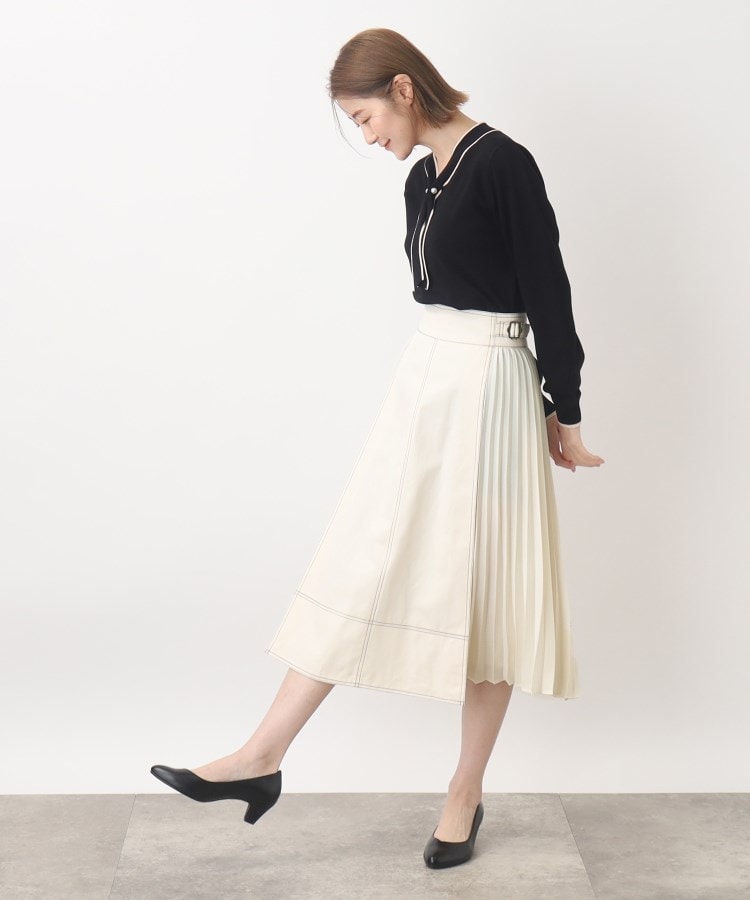 グローブ人気のスカート！デニムサイドプリーツスカート（ミモレ