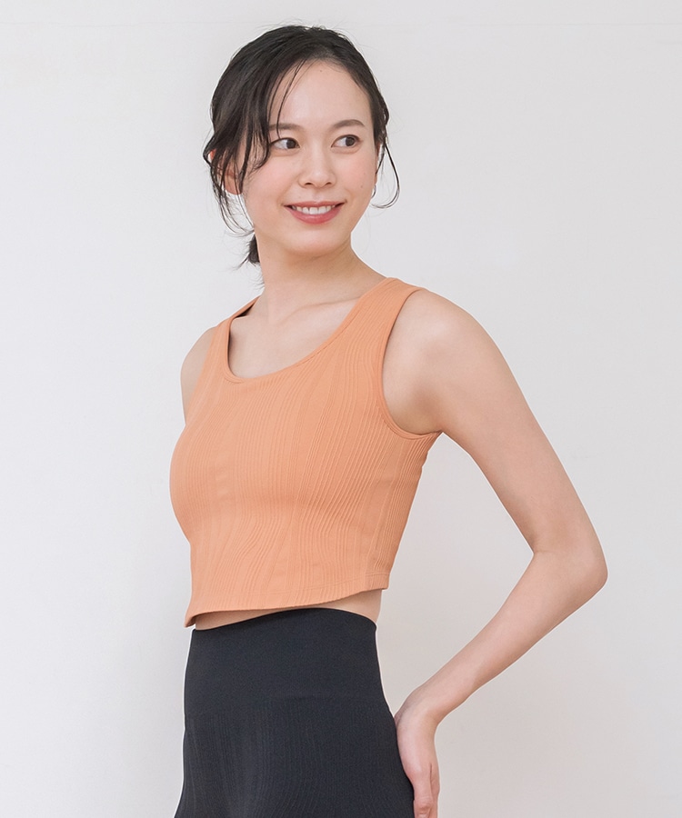 SUKALA】ウエーブリブアクティブタンクトップ(S・M・Lサイズ スモーク