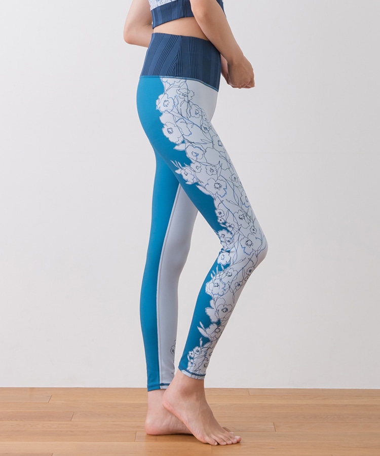 SUKALA】ドローイングフラワーパネルレギンス(XS・S・M・Lサイズ