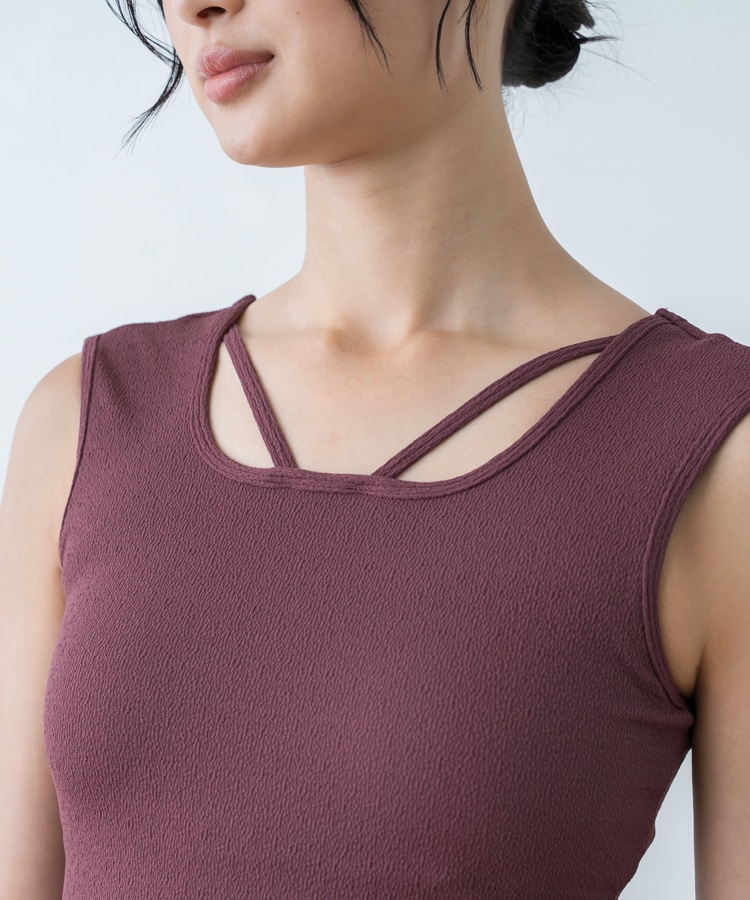 SUKALA】クロスデザインショートタンクトップ(XSサイズ ワイン