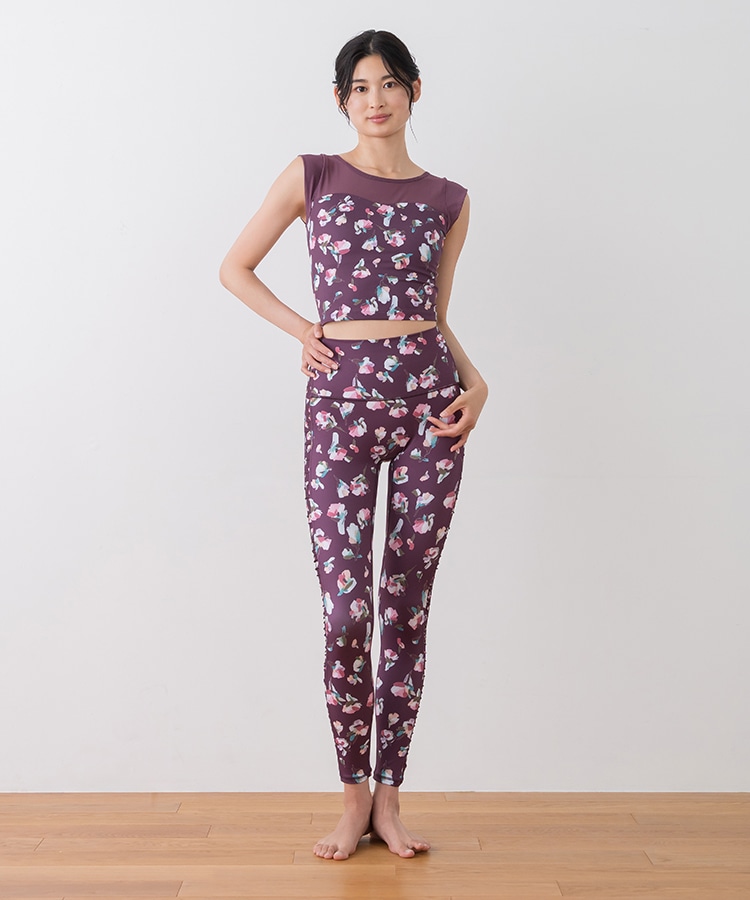 SUKALA】ローズプリントレギンス(XS・S・M・Lサイズ ブラック