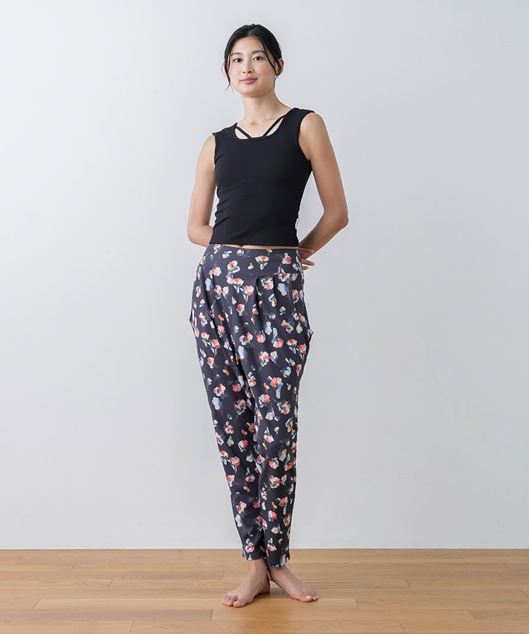 SUKALA】ローズプリントジョガーパンツ(M・L・LLサイズ ライラック