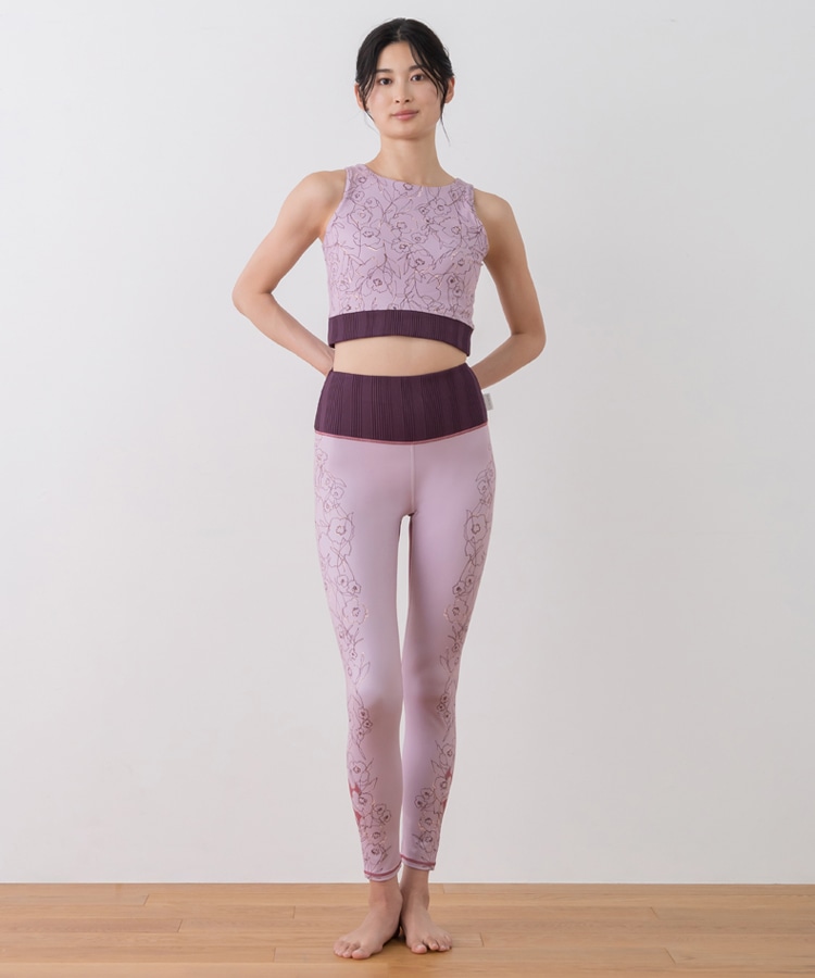 SUKALA】ドローイングフラワーパネルレギンス(XS・S・M・Lサイズ