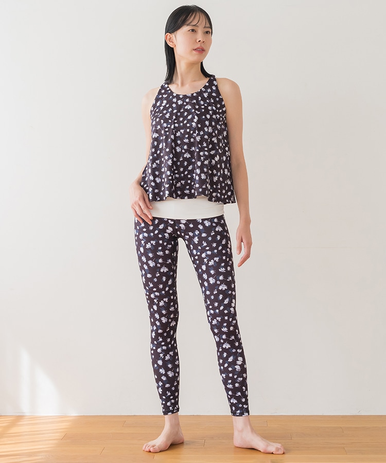 SUKALA】フラワープリントカバータンクトップ(XS・S・Mサイズ ダスティ