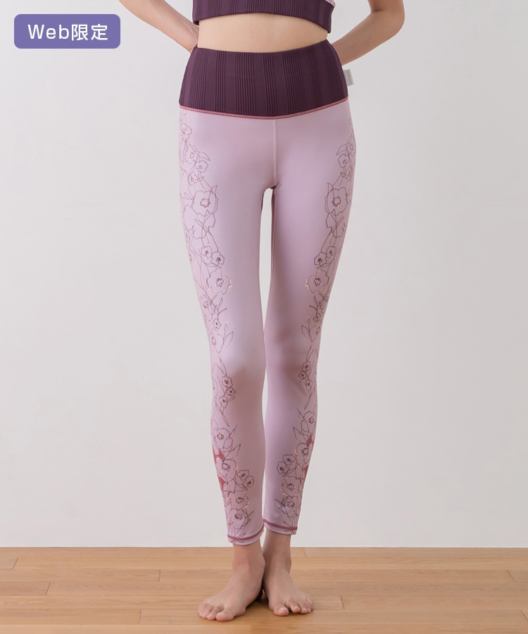 SUKALA】ドローイングフラワーパネルレギンス(XS・S・M・Lサイズ