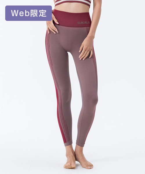 SUKALA】シャドーストライプメランジレギンス(S・M・Lサイズ