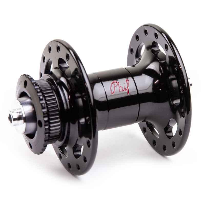 PHILWOOD* center lock disc hub front (quick/black) - BLUE LUG