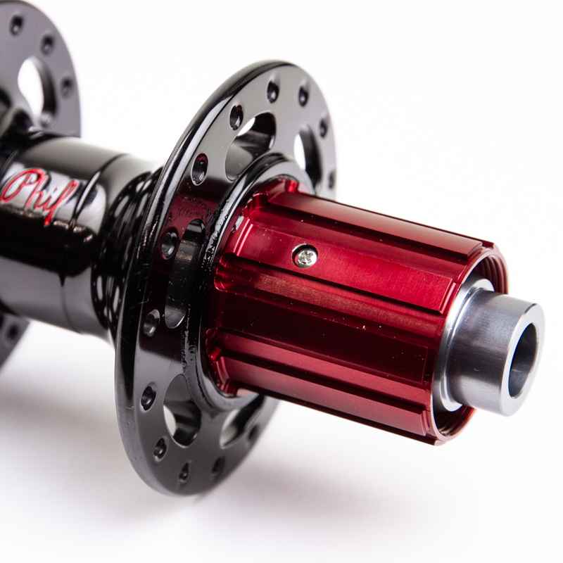 PHILWOOD* center lock disc hub rear (thru-axle/black) - BLUE LUG