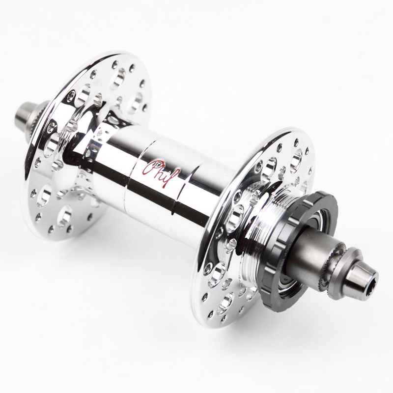 PHILWOOD* Pro high flange track hub rear (silver) - BLUE LUG