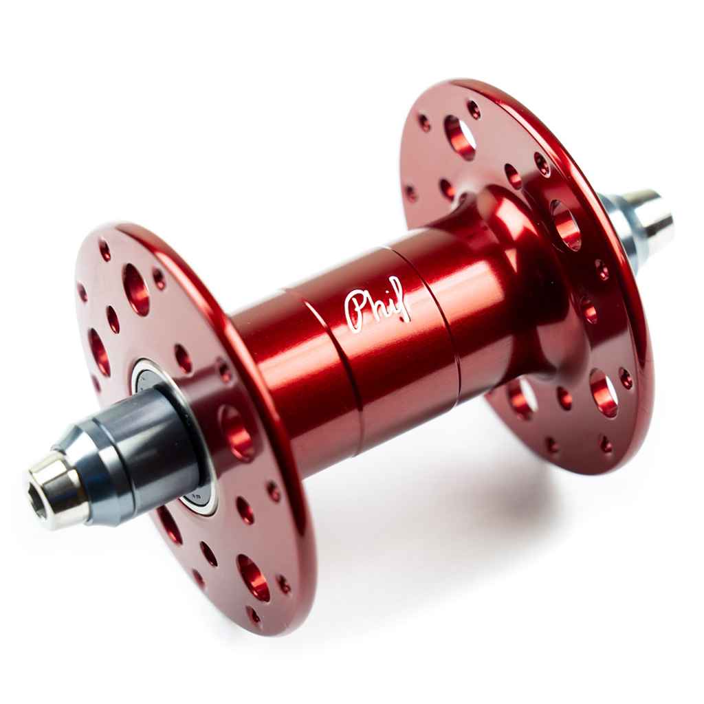 PHILWOOD* Pro high flange track hub front (red) - BLUE LUG ONLINE