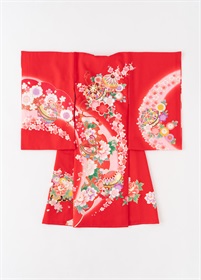 熨斗目（のしめ） 桜に鼓 赤（ご予約受注品） | 子供の着物 | やまと