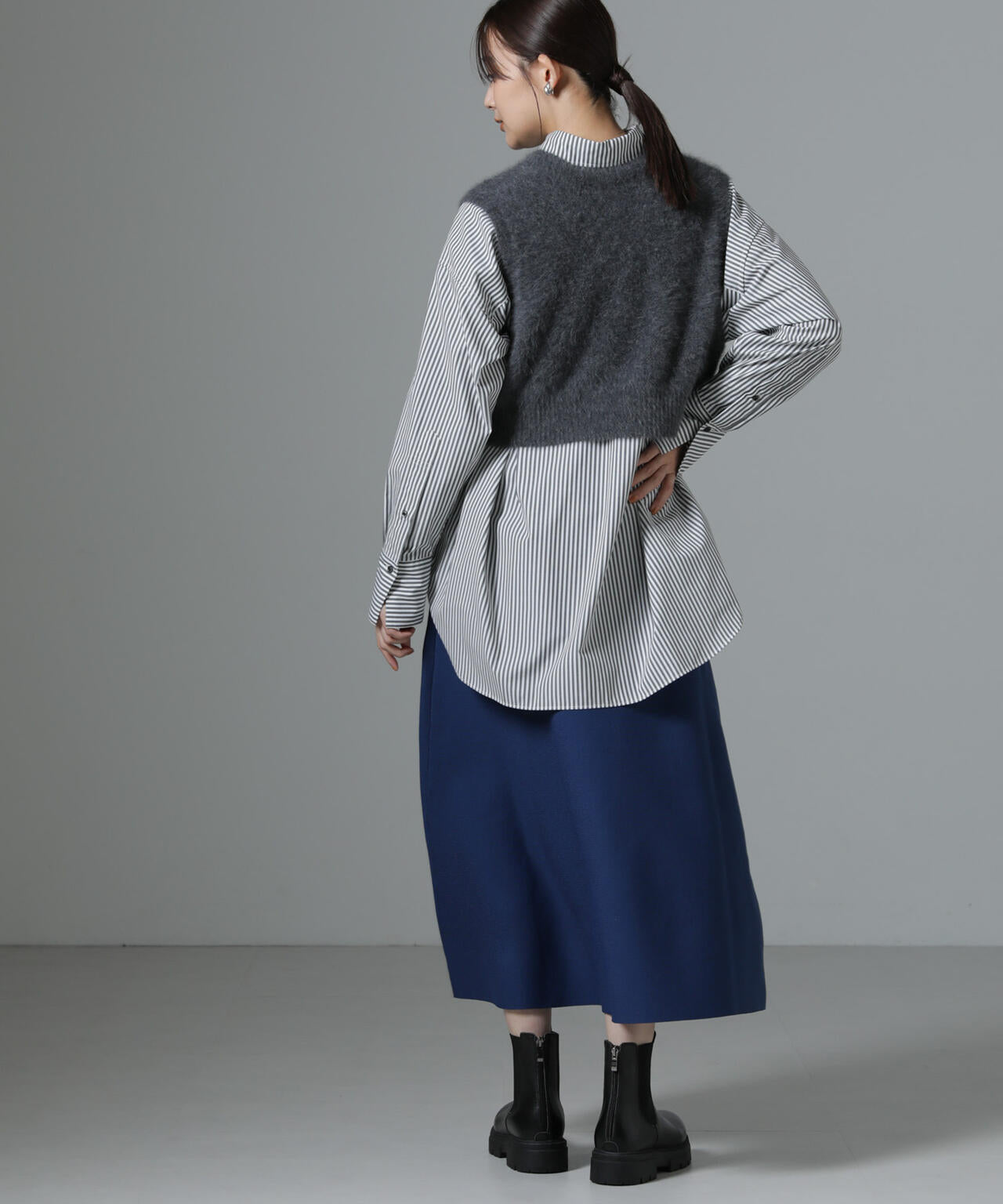 総針 ニット フレア スカート ( セットアップ可 )
