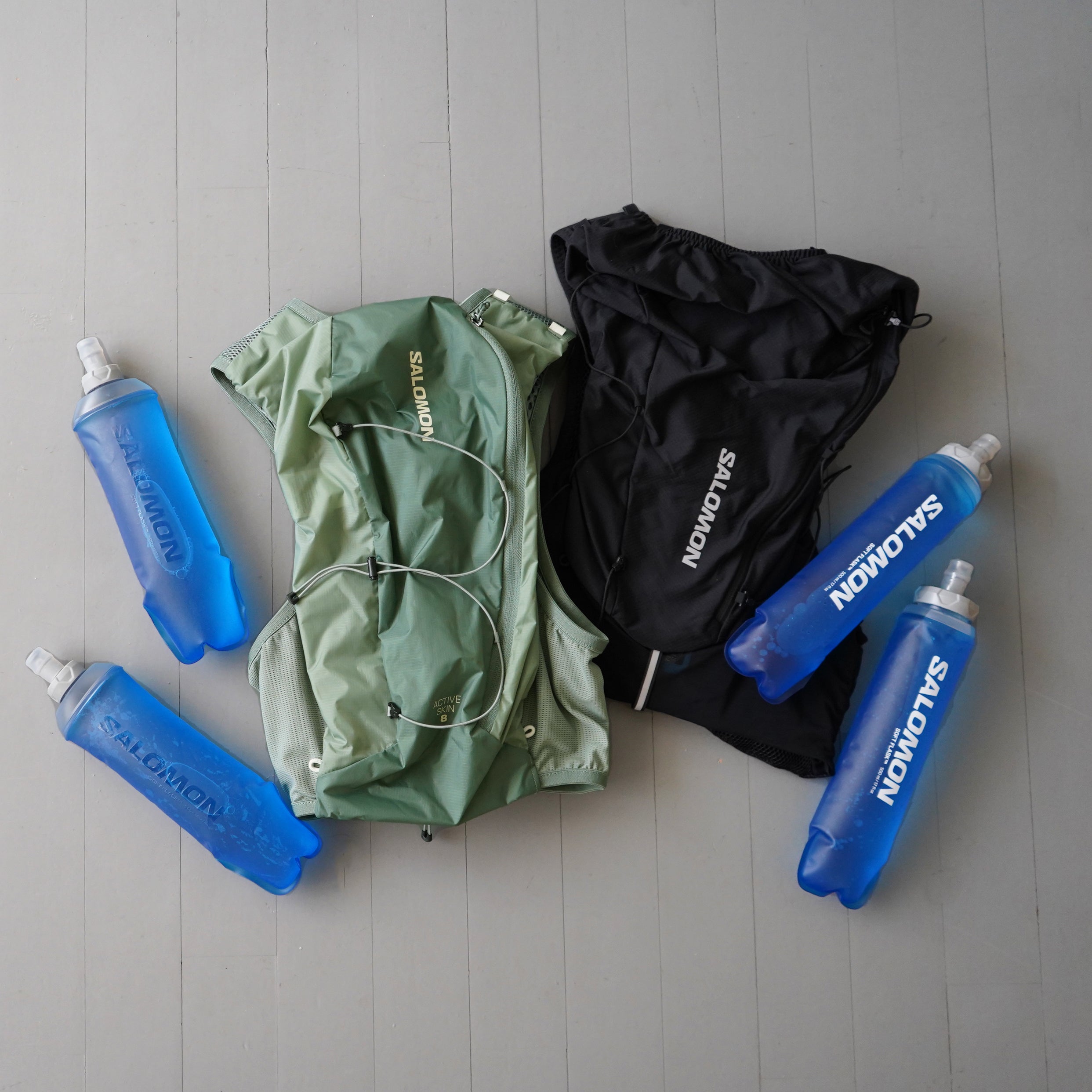 SALOMON ACTIVE SKIN 8 ユニセックス ランニングベスト（フラスク付