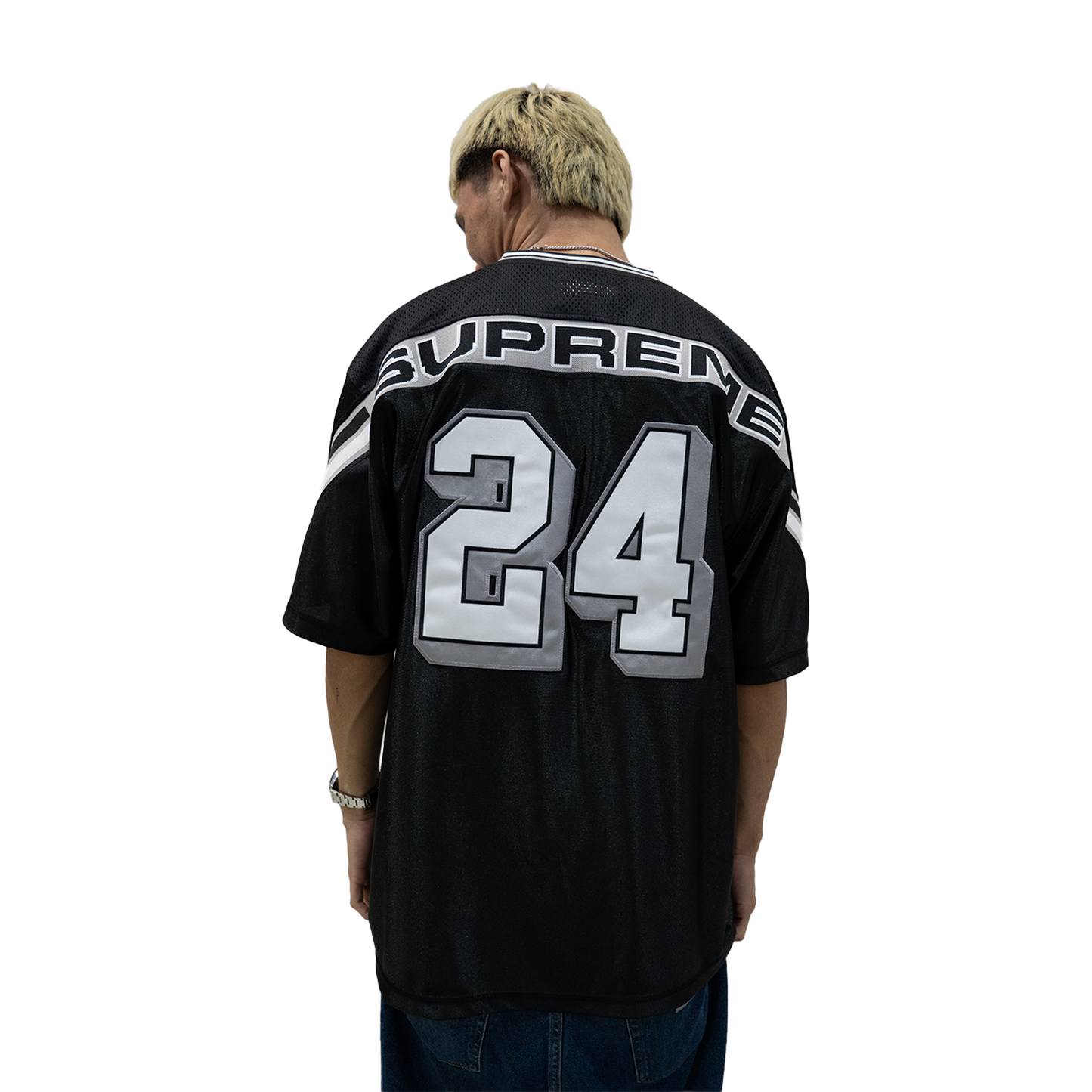 Supreme Jacquard Rib Football Jersey Black (FW24) – STEALPLUG KL