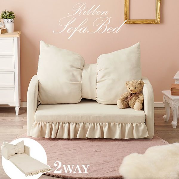 リボン型クッションのソファーベッド 【franc】フラン｜激安インテリア