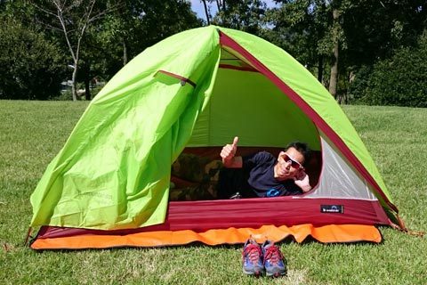 マウンテンダックス ヌプカ2 試し張り | おやまのしゅっぽ 出発進行♪