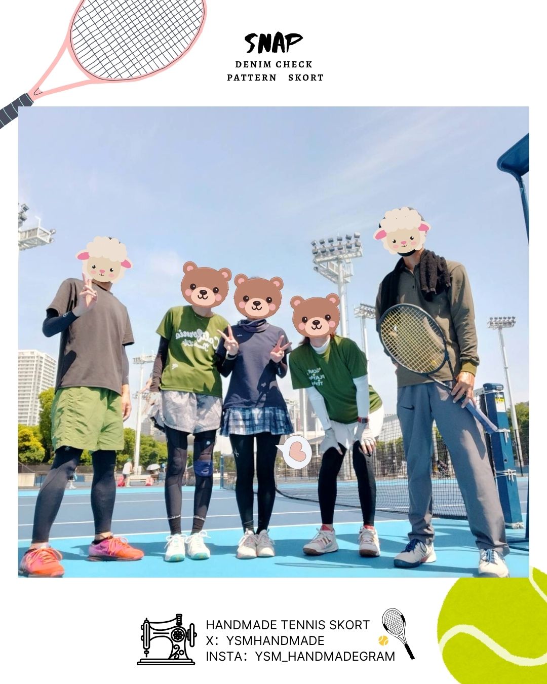 お客様スナップ】デニムチェック柄 テニススコート | Tennis＆Handmade