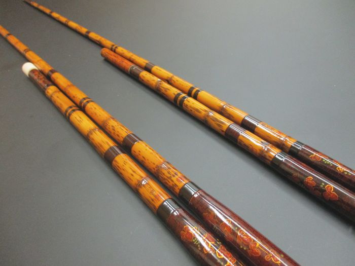 NEW 夢坊 紋竹 口巻 小節 一本半竿掛・一本半玉の柄セット | へら鮒