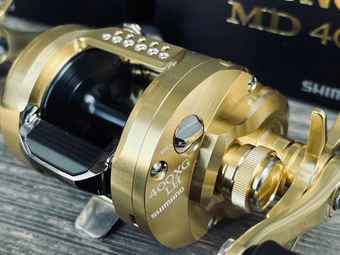 シマノ】23カルカッタコンクエストMDロングハンドル着弾