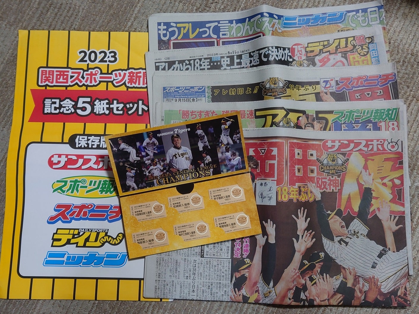 阪神タイガース2023JERAセントラルリーグ優勝記念入場券セット