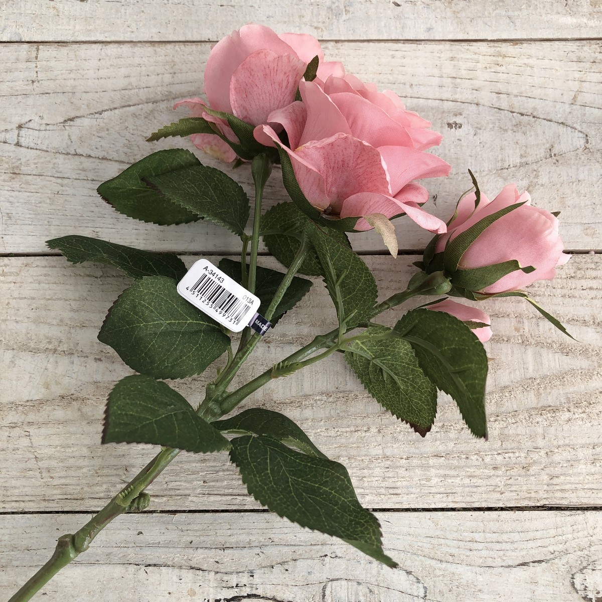 即日☆【造花】アスカ/ローズ×3 つぼみ×2 コーラル/A-34143-13A - 花材