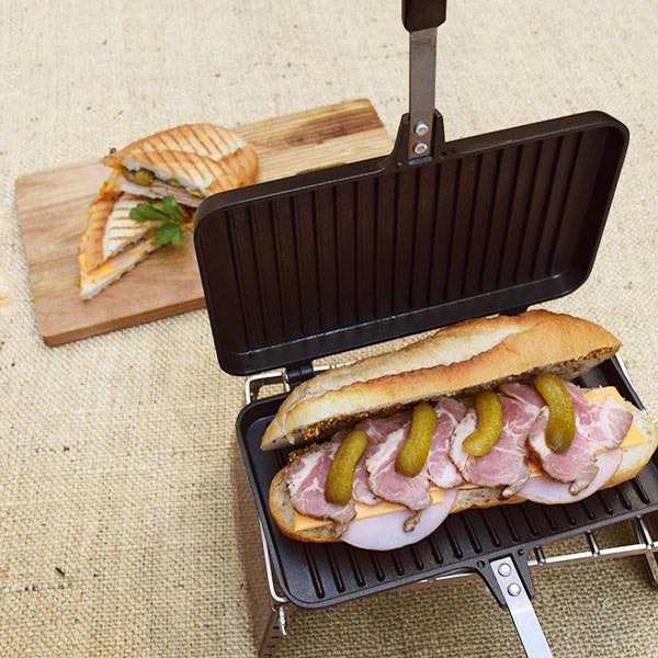 オシャレなキューバサンドにガッツリお肉も！両面焼きで手軽に作れます