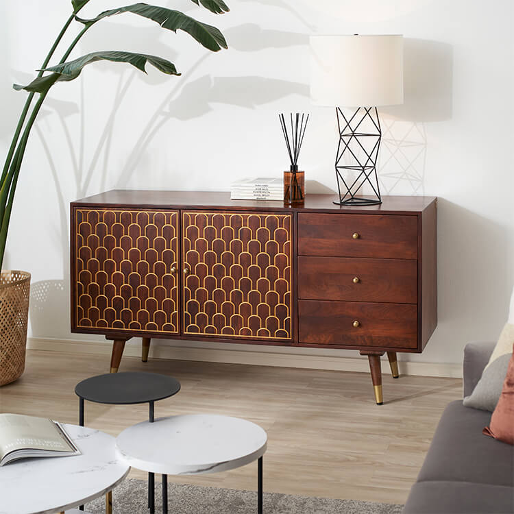 KARE キャビネット(幅145cm) マスカット サイドボード 天然マンゴー材