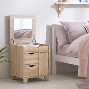 幅39]ドレッサー一体型収納 コンパクト 北欧風 2トーンカラーデザイン