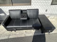 引き取り限定川口市 多機能ソファ ソファベッド ドリンクホルダー