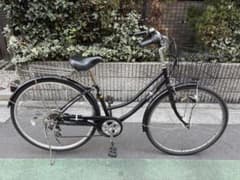 黒 シティサイクル 前面バスケット付き - メルカリ