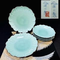 専用出品 深川製磁 百年庵 笹青磁 菊中割 中皿2点 - メルカリ