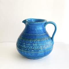 希少】FLAVIA 陶器 リミニブルー花瓶 花器 ミッドセンチュリーやシボネ