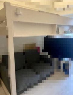 直接引取り可】LOWYA ロフトベッド 北欧産パイン材 白色 - メルカリ