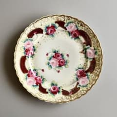 アンティーク オールドノリタケ 初期メイプルリーフ印 薔薇金彩