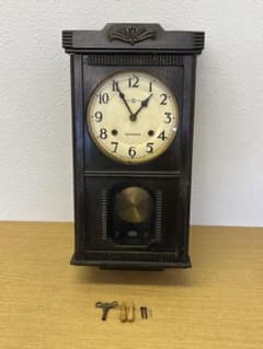 壁掛け振り子時計 SEIKOSHA 木製 アンティーク レトロ 真鍮文字盤