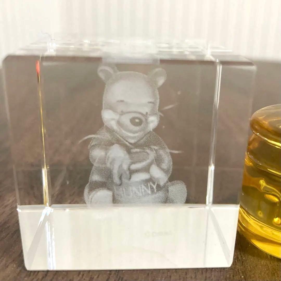 東京ディズニーランド 3Dキューブ クリスタル 置物 ペーパーウェイト