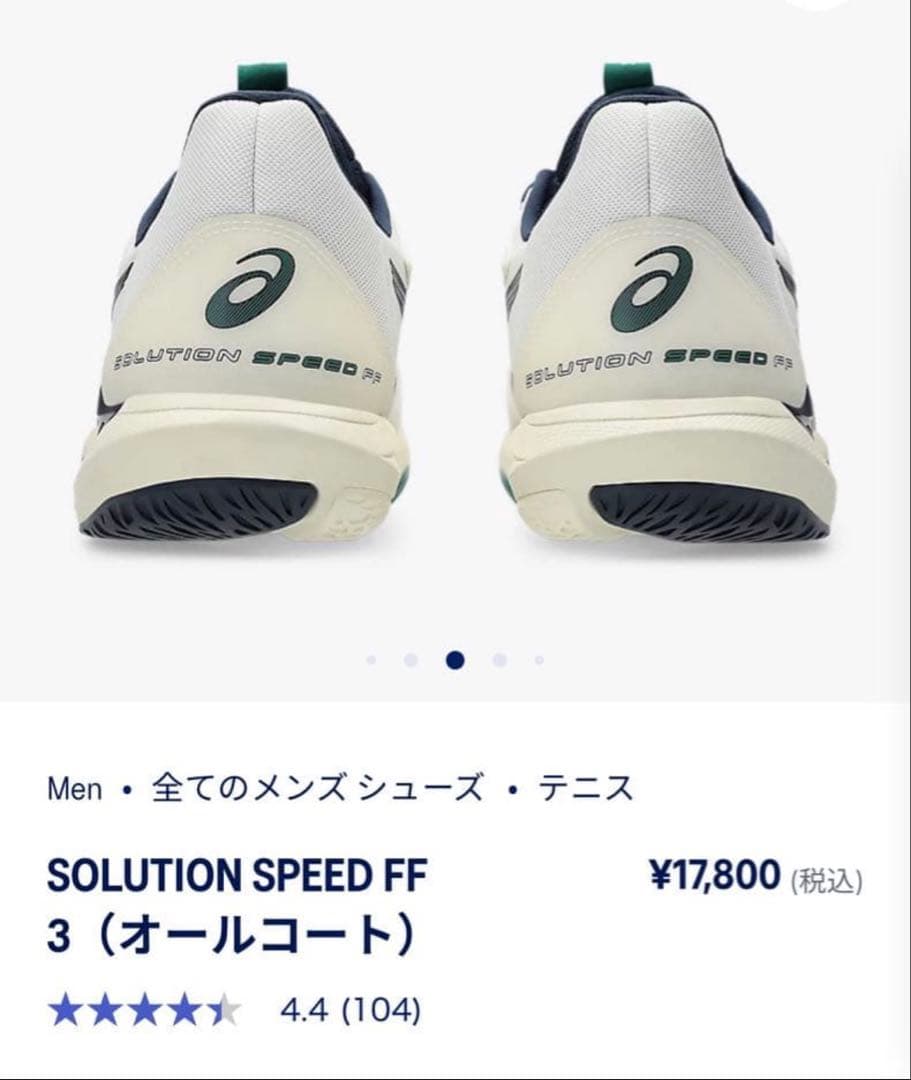 メンズテニスシューズ　アシックスSOLUTIONSPEED FF3 27.5cm
