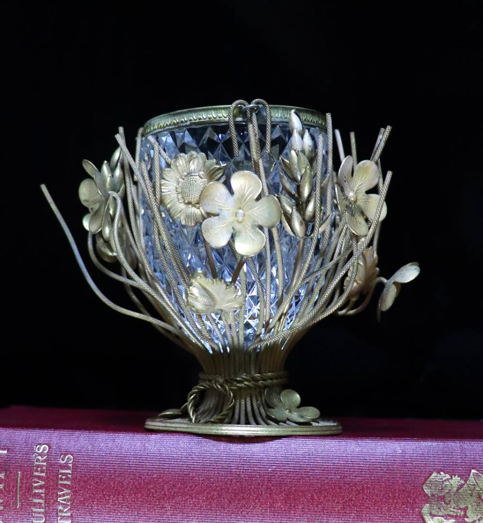 オールド・バカラ 博物館級 ブロンズ装飾 小物入れ ディアマン ビゾー