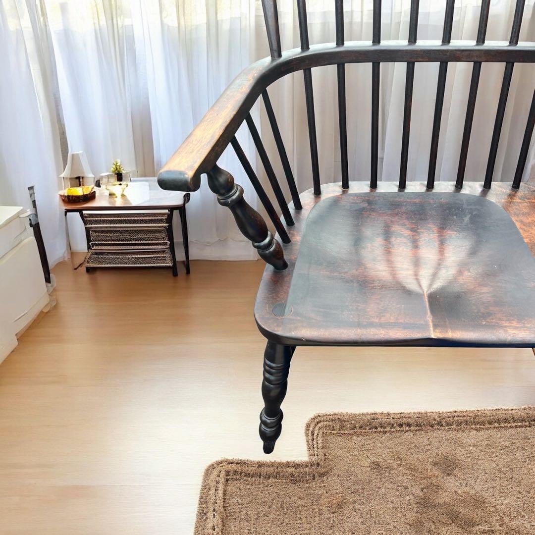 松本民芸家具 #513 長ウィンザーチェア 和モダン ベンチ 三人掛 - メルカリ