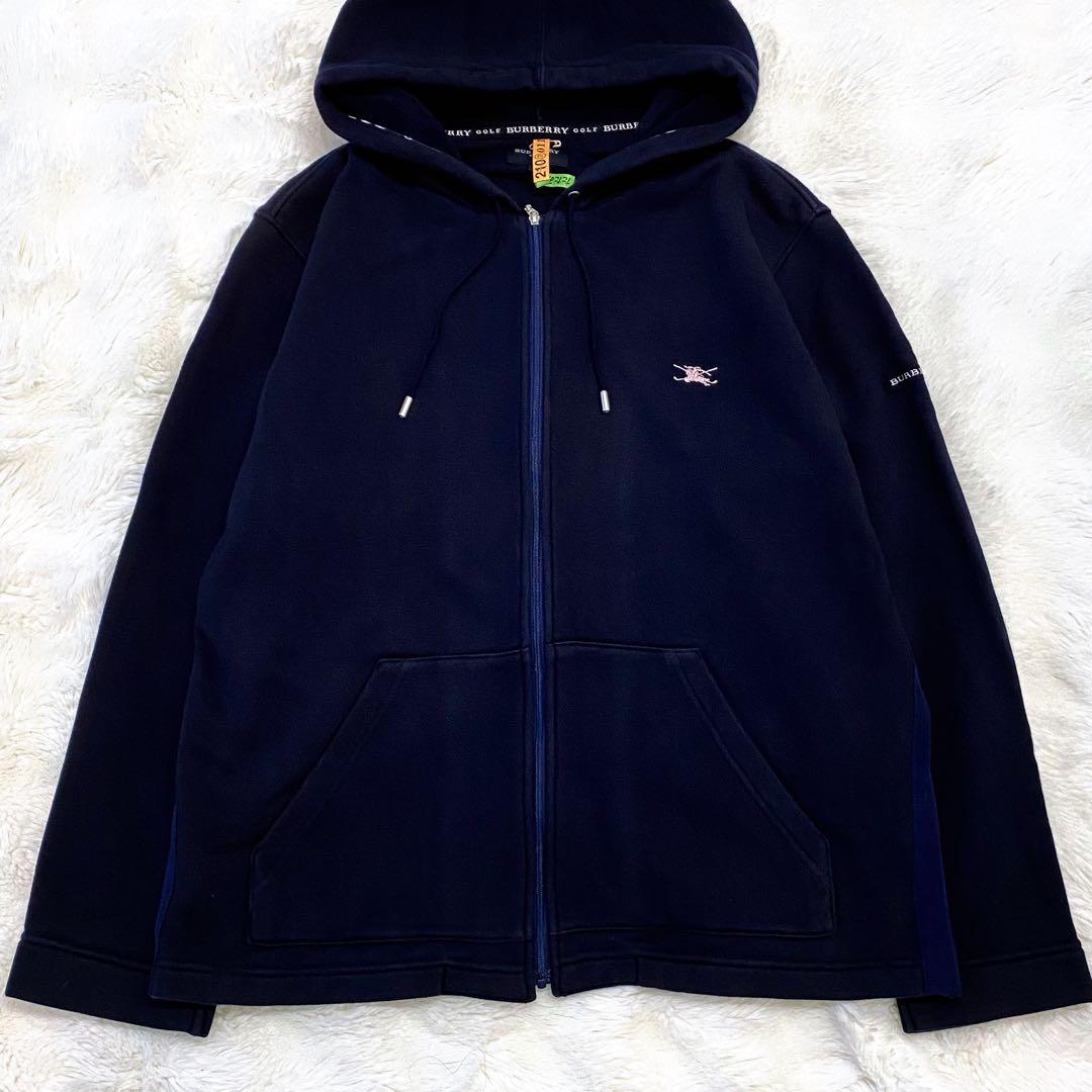 大きいサイズ】バーバリー ゴルフ ノバチェック パーカー ネイビー
