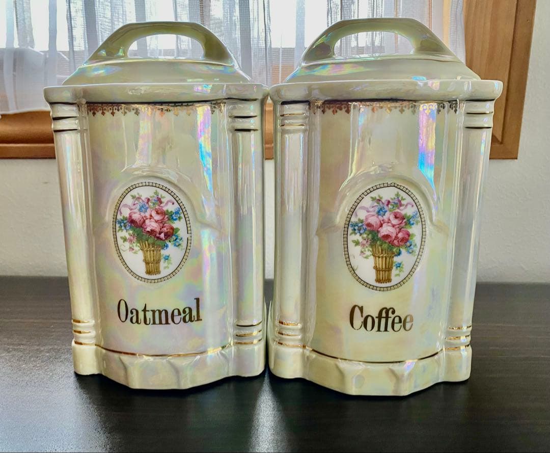 ドイツのローズバスケットアンティ-クキャニスター2個 - メルカリ